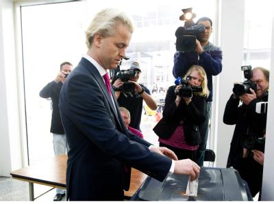 Geert Wilders bei der Stimmabgabe in Den Haag. Stimmabgabe Wilders