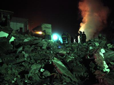 Rettungsarbeiten nach der Gasexplosion in einer Kohlemine in Zentralchina. Gasexplosion in Kohlmine