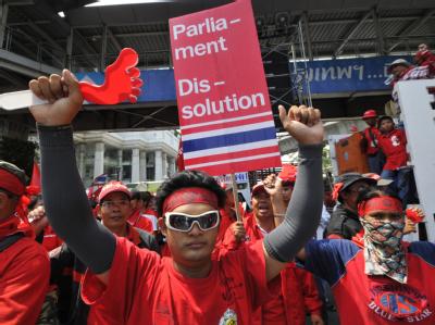 Die Anti-Regierungsdemonstrationen in Thailand halten unvermindert an. Demonstration in Bangkok
