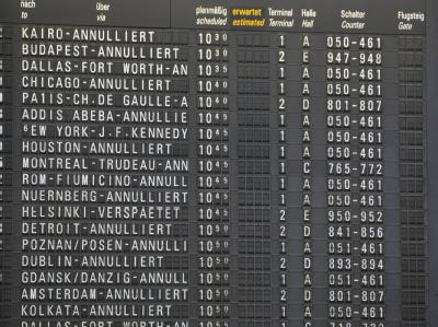 Ein Vulkanausbruch auf Island hat den gesamten Flugverkehr in weiten Teilen Europas völlig zum Erliegen gebracht. Flughafen Frankfurt weiter geschlossen