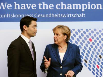 Bundeskanzlerin Angela Merkel und Bundesgesundheitsminister Philipp Rösler beim Kongress des Bundesgesundheitsministeriums zum Thema Gesundheitswirtschaft. Kongress Gesundheitswirtschaft