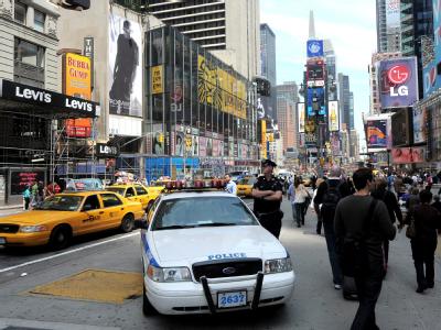 In New York sind die Sicherheitsmaßnahmen schon seit Tagen verstärkt worden. Polizei in New York