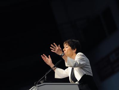 Die evangelische Theologin und ehemalige Ratsvorsitzende der Evangelischen Kirche in Deutschland, Margot Käßmann, spricht während einer Bibelarbeit. Käßmann