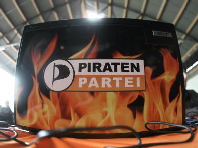 Laptop eines Mitglieds der Piratenpartei. Nun hat Jörg Tauss die Partei verlassen. Piratenpartei