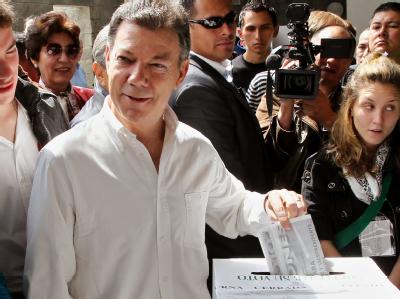 46,56 Prozent der kolumbianischen Wähler stimmten für den früheren Verteidigungsminister Juan Manuel Santos. Santos