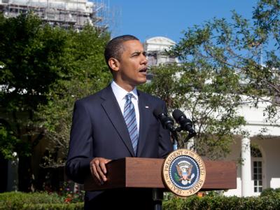 US-Präsident Barack Obama bei einer Pressekonferenz kurz vor seiner Abreise zum G8- und G20-Gipfel in Kanada. Obama