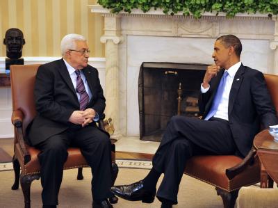 US-Präsident Barack Obama traf sich im Weißen Haus mit Palästinenserpräsident Mahmud Abbas (l). Abbas und Obama