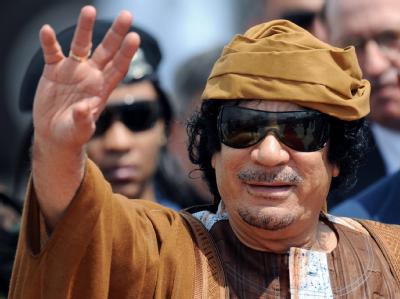 Libyens Staatschef Muammar al-Gaddafi bei seiner Ankunft in Rom (Archivfoto vom 29.8.2010). Gaddafi in Rom