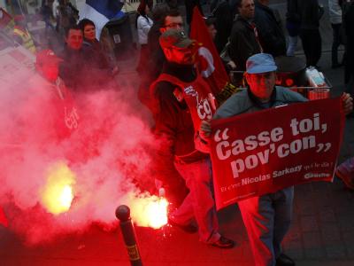 Demonstration gegen die französische Rentenreform in Lille. Demonstrationen gegen Rentenreform gehen weiter