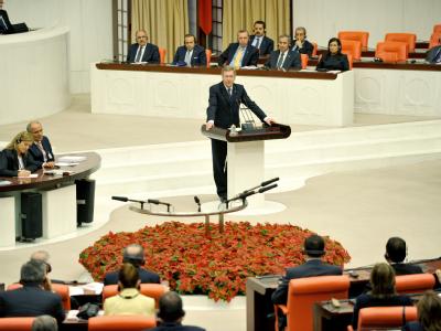 Bundespräsident Christian Wulff während seiner Rede im Plenarsaal des Parlaments in Ankara vor den Abgeordneten des türkischen Parlaments. Wulff in der Türkei