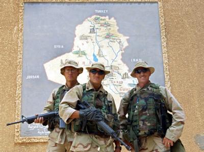 US-Soldaten im April 2003 in Babylon. Einige der Folter-Fälle seien von den Amerikanern untersucht worden, schreibt die «New York Times» - die meisten allerdings scheinen ignoriert worden zu sein. US-Soldaten im Irak-Krieg