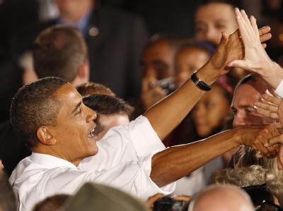 US-Präsident Barack Obama bei einer Wahlkampfveranstaltung in Las Vegas. Obama im Wahlkampf
