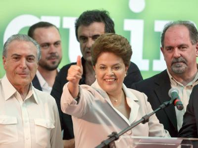 Dilma Rousseff freut sich in Brasilia über ihren Sieg. Dilma Rousseff