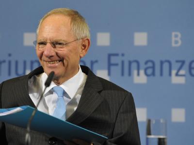 Bundesfinanzminister Wolfgang Schäuble (CDU) sieht Deutschland als «Wachstumslokomotive». Pk Steuerschätzung - Schäuble