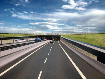 Zwischen der deutschen Ostsee-Insel Fehmarn und der dänischen Insel Lolland könnte auch ein Tunnel gebaut werden werden (Computersimulation). Fehmarn-Tunnel