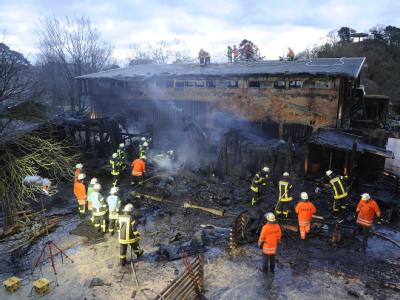 Das Feuer griff vom Streichelzoo auf das Elefantenhaus über. Brand im Karlsruher Zoo