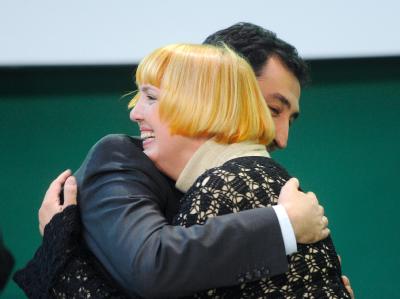 Wiedergewählt: Claudia Roth und Cem Özdemir. Roth und Özdemir