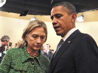 US-Außenministerin Clinton und US-Präsident Obama am 19.November in Lissabon. Clinton und Obama