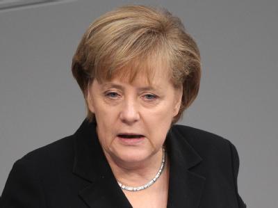 Bundeskanzlerin Angela Merkel im Bundestag. Merkel