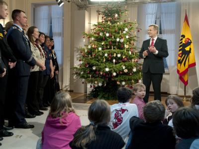 Bundespräsident Christian Wulff und Gäste im Schloss Bellevue in Berlin. Christian Wulff