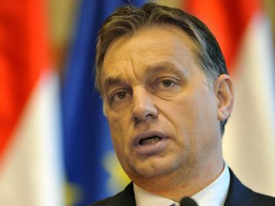 Ungarns Ministerpräsident Viktor Orban während einer Pressekonferenz. Ministerpräsident Viktor Orban