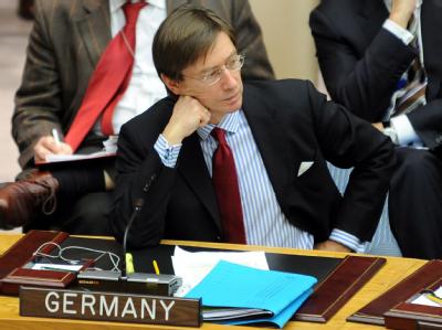 Peter Wittig, der deutsche UN-Botschafter, bei einer Sitzung des UN-Sicherheitsrats. Deutschland im UN-Sicherheitsrat