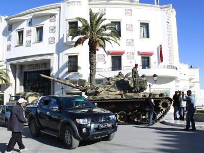 Tunesien versucht, zur Ruhe zu kommen. Straßenszene in Tunis