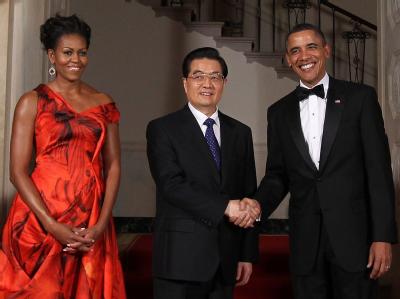 US-Präsident Obama begrüßt den chinesischen Staatschef Hu Jintao zum Staatsbankett im Weißen Haus. Willkommen