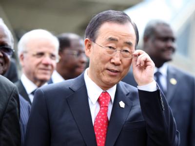 Ban Ki Moon auf dem AU-Gipfel in der äthiopischen Hauptstadt Addis Abeba. Ban in Addis Abeba