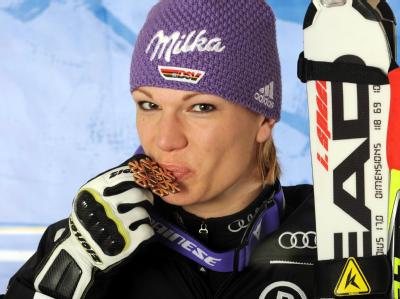 Kuss auf die Bronzemedaille: Maria Riesch Maria Riesch
