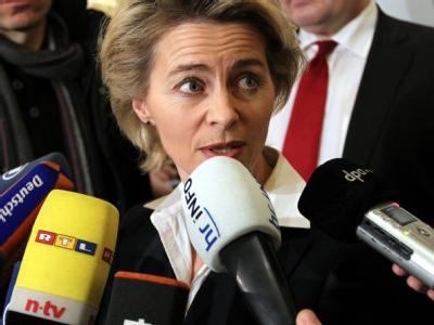 Bundesarbeitsministerin Ursula von der Leyen (CDU) nach dem Scheitern der neuen Verhandlungsrunde Arbeitsministerin von der Leyen (CDU)