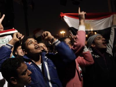 Grenzenloser Jubel auf dem Tahrir-Platz in Kairo. Ägypten feiert