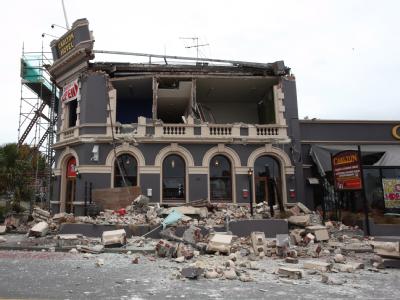 «Die dunkelste Stunde Neuseelands»: zerstörtes Hotel in Christchurch. Erdbeben in Christchurch