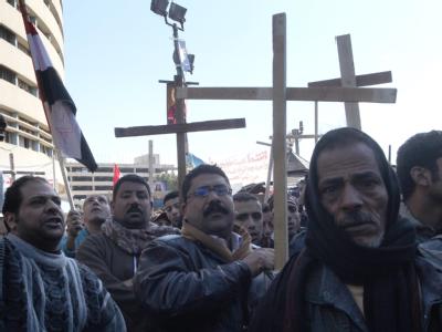 Ägyptische Kopten protestieren in Kairo. Kopten protestieren