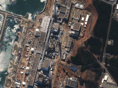 Ein aktuelles Satellitenfoto zeigt das beschädigte Kernkraftwerk Fukushima 1. Foto: DigitalGlobe Fukushima 1