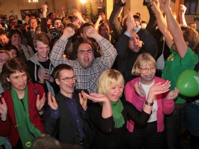 Jubel bei den Grünen Landtagswahlen Sachsen-Anhalt - Grüne