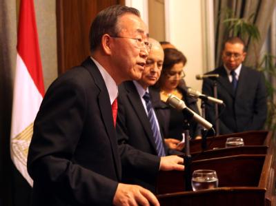 UN-Generalsekretär Ban Ki Moon in Kairo UN-Generalsekretär Ban