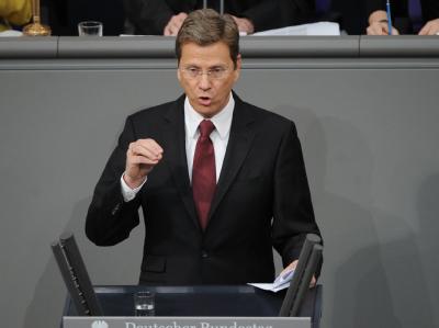 FDP-Chef und Außenminister Guido Westerwelle am Freitag im Bundestag Westerwelle