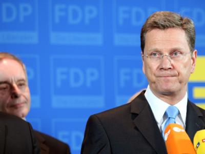 Enttäuschung bei FDP-Chef und Außenminister Guido Westerwelle Westerwelle