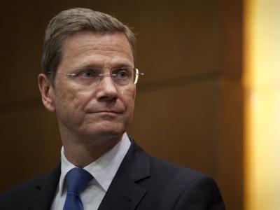 Außenminister Guido Westerwelle während einer Pressekonferenz im Außenministerium in Peking. Westerwelle in China