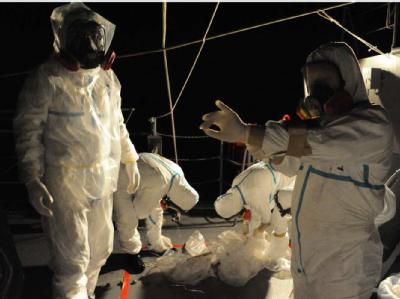 Arbeiten zur Kühlung der Reaktoren am havarierten Atomkraftwerk Fukushima. (Archivbild) Arbeiter in Fukushima