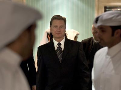 Bundesaußenminister Guido Westerwelle im Tagungshotel der Libyen-Kontaktgruppe. Westerwelle