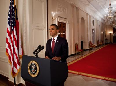 US-Präsident Barack Obama gibt den Tod Osama Bin Ladens bekannt. Obama