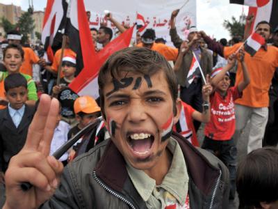 Seit Mitte Februar verlangen Hunderttausende Jemeniten bei Straßendemonstrationen den Rücktritt Salihs. Protest in Sanaa