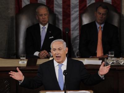 Der israelische Ministerpräsident Benjamin Netanjahu spricht vor dem US-Kongress in Washington. Benjamin Netanjahu