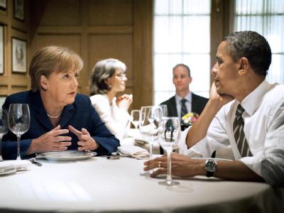 Kanzlerin Merkel und US-Präsident Obama dinieren im «1789 Restaurant» in Washington. Privates Abendessen Merkel - Obama