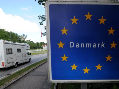 Einzigartig inj der Schengen-Zone: Deutsch-dänischer Grenzübergang zwischen Flensburg und Krusa. Deutsch-dänischer Grenzübergang