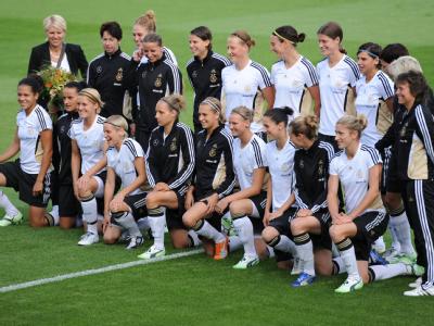Die Spielerinnen der deutschen Frauenfußball-Nationalmannschaft. Deutsche Frauen-Nationalmannschaft