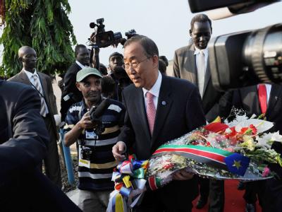 UN-Generalsekretär Ban Ki Moon: «Diese Unabhängigkeit ist ein Neuanfang für den Südsudan. Die internationale Gemeinschaft hat eine Verantwortung für den neuen Staat.» Ban Ki Moon im Südsudan