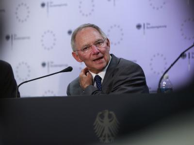 Finanzminister Schäuble beim Treffen der EU-Finanzminister in Brüssel. Wolfgang Schäuble